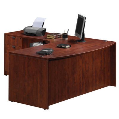 Bow Front L Shape Cherry Workplace Partners