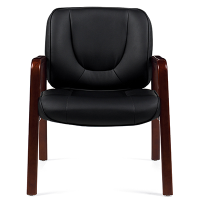 Luxhide Guest Chair with Wood Accents