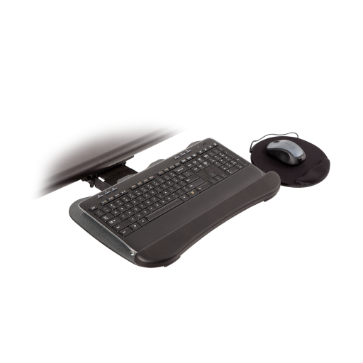 8493-8494 – Short Return Keyboard Arm w/19-inch Keyboard Tray with Swivel Mouse Tray