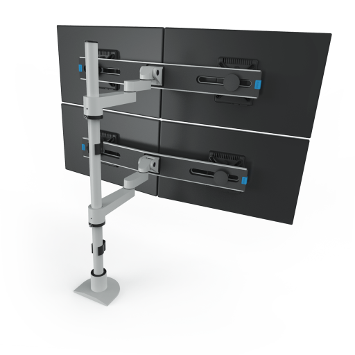 9112-Switch-D-FM - Articulating Two-Tier Quad Monitor Mount
