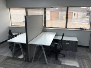 Desk Setup at Land One Office in Greeley
