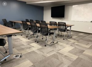 Image of Conference Room with Tables and TV