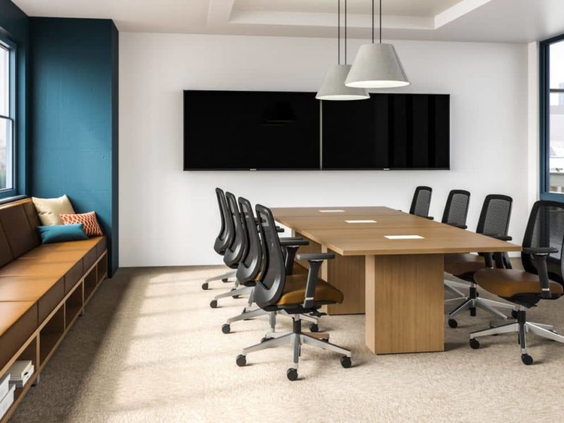 Calibrate Conference Table and Chairs in boardroom