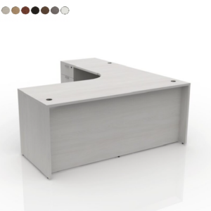 Design Your Customized L-Desk with a Soft Corner and no Upper Storage