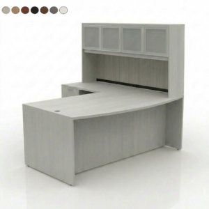 Design Your Customized Bowfront L-Desk with a Desk Mounted Hutch