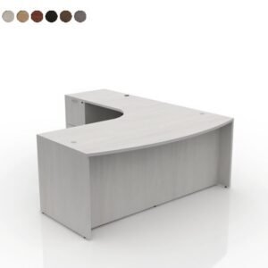 Design Your Customized Bowfront L-Desk with a Soft Corner and no Upper Storage