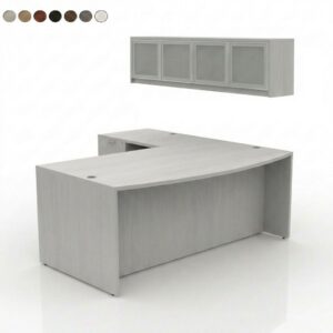 Design Your Customized Bowfront L-Desk with a Desk Mounted Hutch