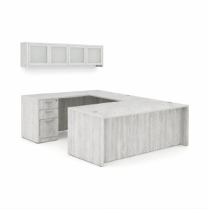 Classic U-Shape Desk with Wall Mounted Hutch (Multiple Sizes and Storage Available - Add Options for Pricing)