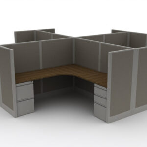 Webb Panel System 4 Pack 6'x6' cubicles with 53" High Walls (Centered with 3 Surfaces)