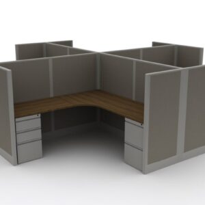 Webb Panel System 4 Pack 6'x6' cubicles with 53" High Walls (Centered with 2 Surfaces)