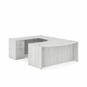 Classic U Shape Bowfront Desk with Front Soft Corner (Multiple Sizes and Storage Available - Add Options for Pricing)