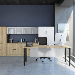 Elements U Leg Desk and Executive Storage Credenza (Multiple Sizes Available)