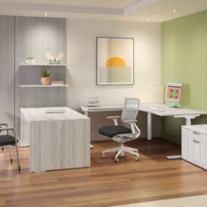 U Shape Desk with Back Height Adjustable Desk (Multiple Sizes Available)
